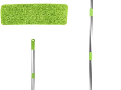 Green Mop, Flat Mops for Floor Cleaning with Long Handle, Small Dry Mops, Home Floor Cleaning Mop Tool for Wood/Tile/Laminate/Marble