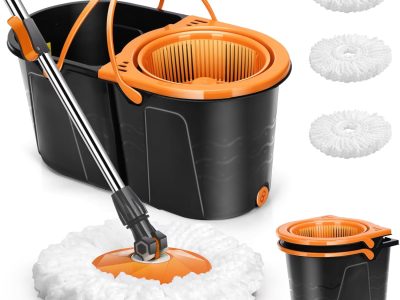 Spin Mop and Bucket with Wringer Set
