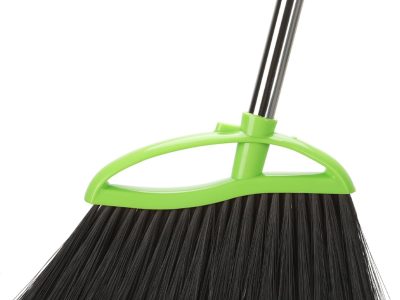 Soft Bristles Green Angle Broom with Long Handle Indoor Sweeping Broom for Home Kitchen Hardwood Floor Cleaning