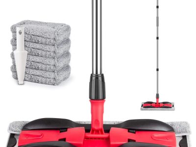Microfiber Mops for Hardwood Floor Cleaning:  Flat Floor Mop with 4 Washable Pads 59" Adjustable Handle - Dust Dry Mops for Kitchen Bathroom Tile Laminate Wood Vinyl - Home Commercial Mop